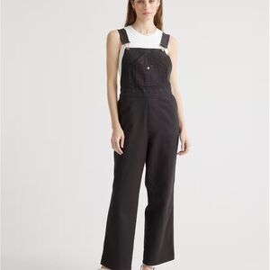 Quince Black Denim Overalls